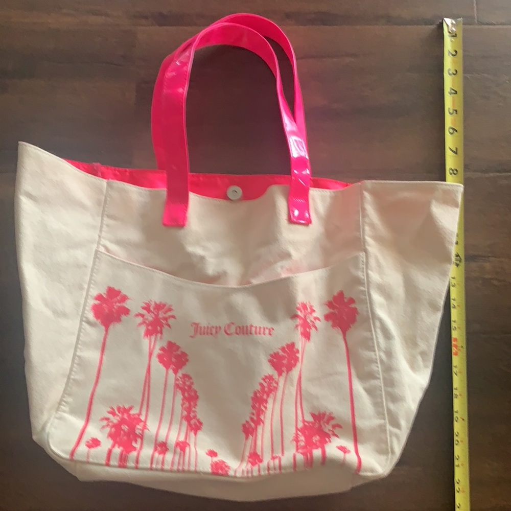 JUICY COUTURE CANVAS VIVA LA JUICY BEACH BAG NEW NO TAGS - Picture 3 of 15
